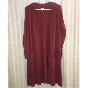 Maroon Debut  Long cardigan, size M